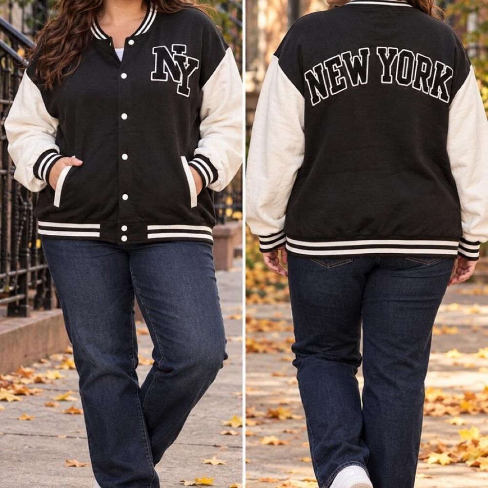 Absolute-new-york Women's Black and Cream Jacket
